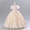 Детское платье для годовалого возраста, свадебное платье принцессы, вечернее платье с цветочным узором для девочек