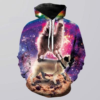 Толстовки с капюшоном и мороженым лама мужские толстовки с капюшоном с 3D-принтом смешные уличные толстовки с капюшоном в стиле хип-хоп панк