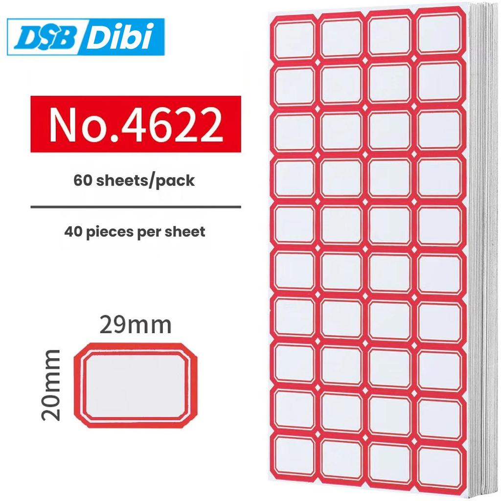 DSB 2400 Pieces 29x20mm Label Paper Stickers, Self-Adhesive Sticky Notes, Easy-Tear Memo Pads, Office Supplies, Markers, Note Pads, Red