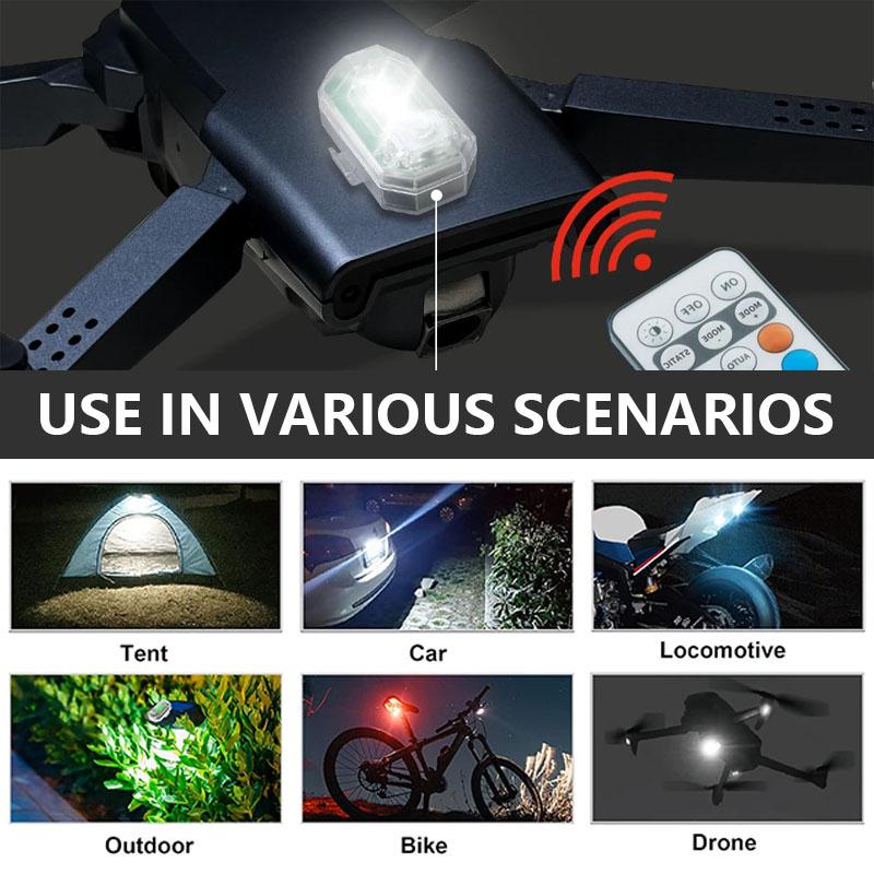 Wireless Remote Control LED Strobe Light 8Color Auto Motorcycle Flash Warning Lamp For Drone Car Bike Atmosphere Signal Light