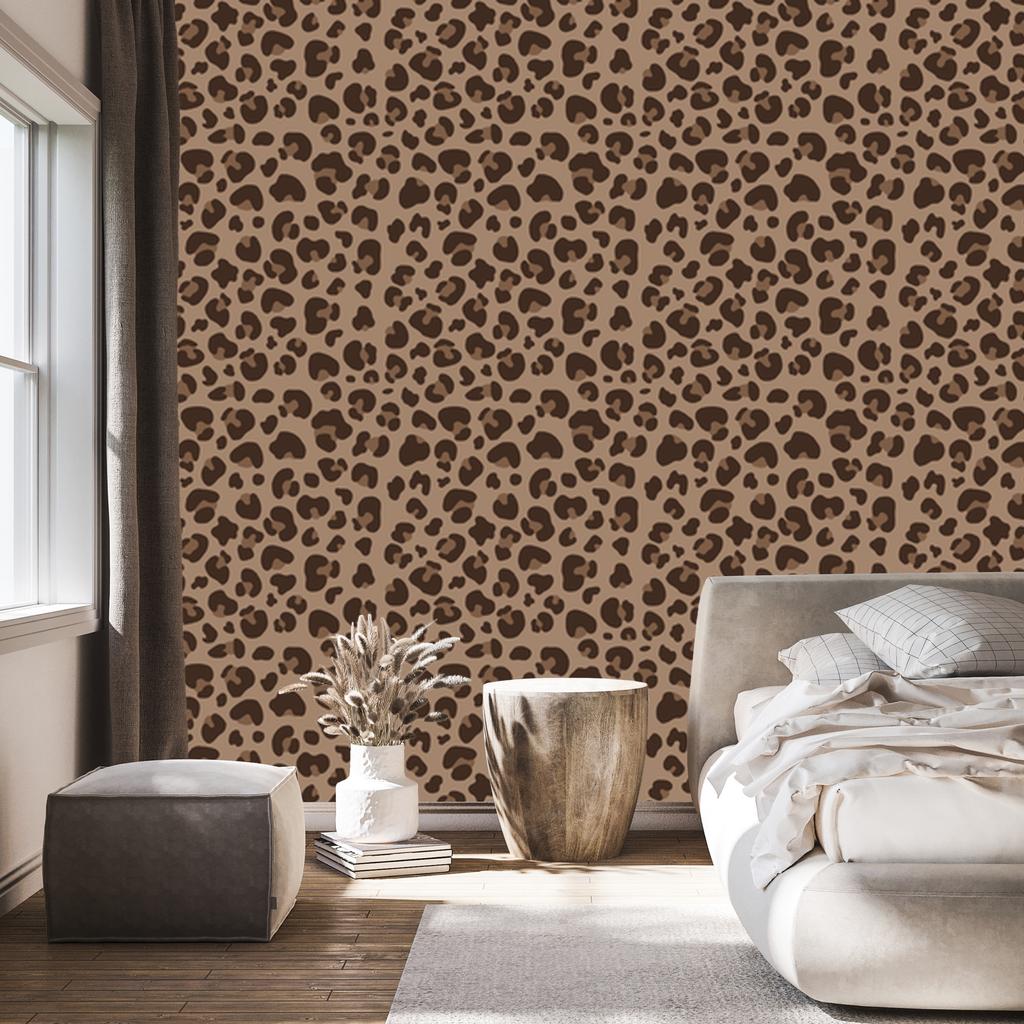 Animal Skin Wallpaper Orange, Rust and Beige 50x1000