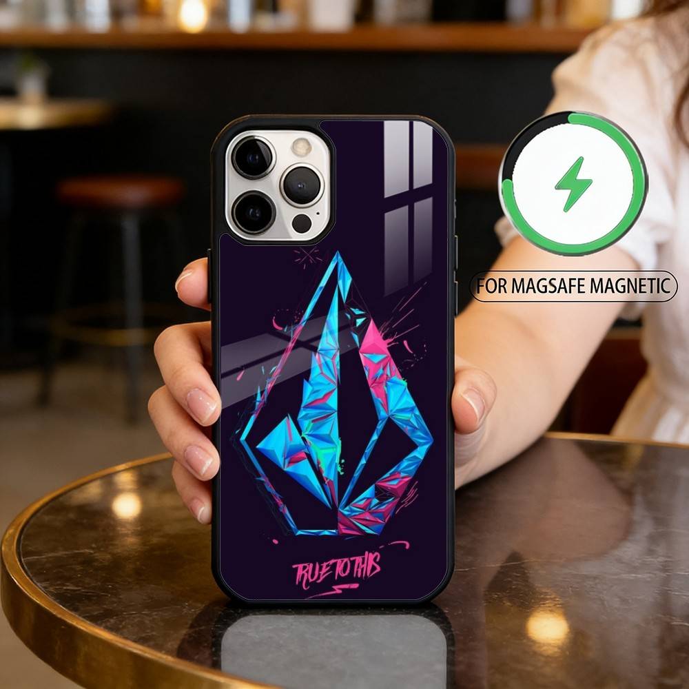 Luxury V-VOLCOMES Sport Style  Phone Case For iPhone17,16,15,14,13,12,11 Plus,Pro Max Magnetic For Magsafe Wireless Charging