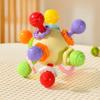 Silicone Hand Grip Ball Rotating Rattle Manhattan Round Ball Rattle Sound Toy  Newborn Gift
