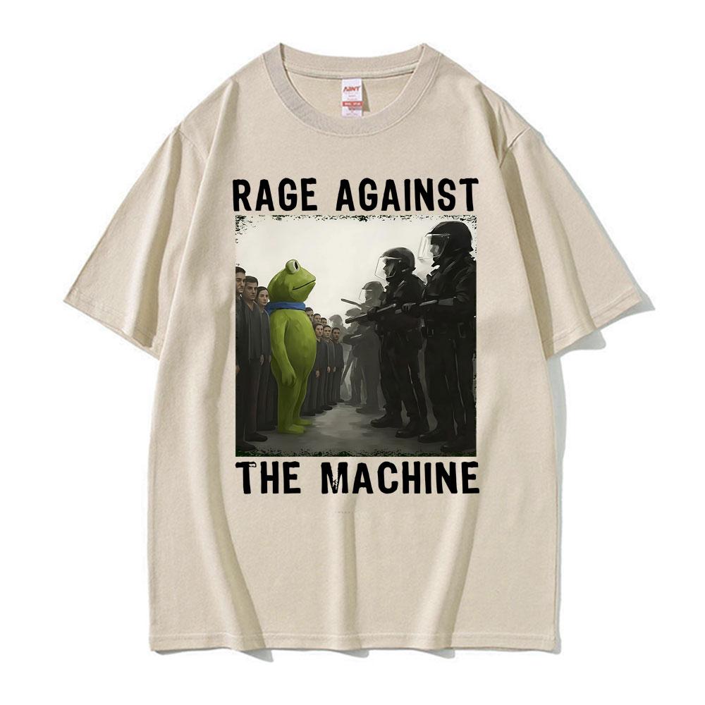 Rage Against The Machine Frog Protest Funny T Shirt Unisex Fashion Trend Oversized Summer Men High Quality 100 Cotton Tshirt