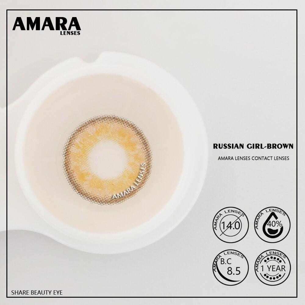 AMARA LENSES 1 Pair RUSSIAN GIRL Series Cosmetic Contact Lens Colored Makeup Contactlens Annual Use Lenses