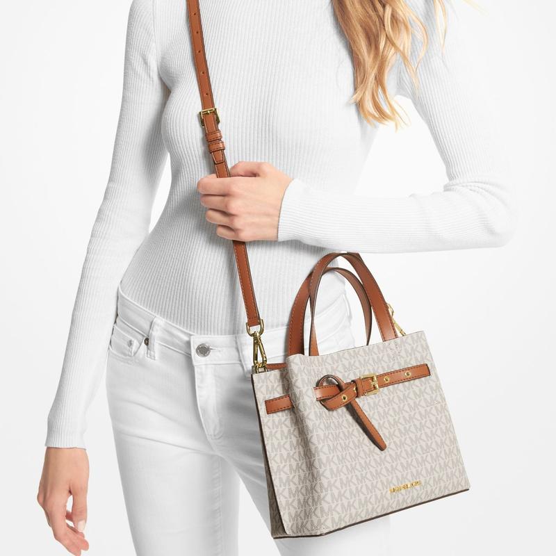 Michael Kors Сумка Emilia плетеная молния для поездок на работу пресбиопия цветовой блок логотип покрытый холст квадратная ручная плечо кросс-боди маленького размера маленький