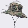 Camouflage bucket hat men's summer outdoor sun protection visor breathable mesh mountaineering fishing hat foldable big eaves hat