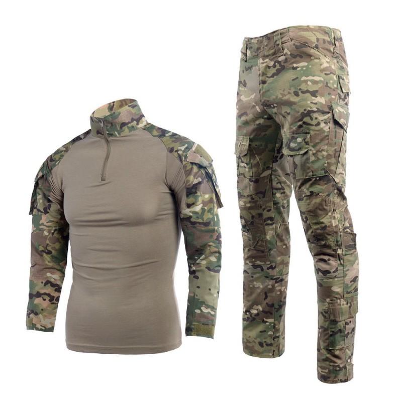Tactical Camo Cycling Jersey Set Breathable Wear-resistant Outdoor Training Suit Men Women