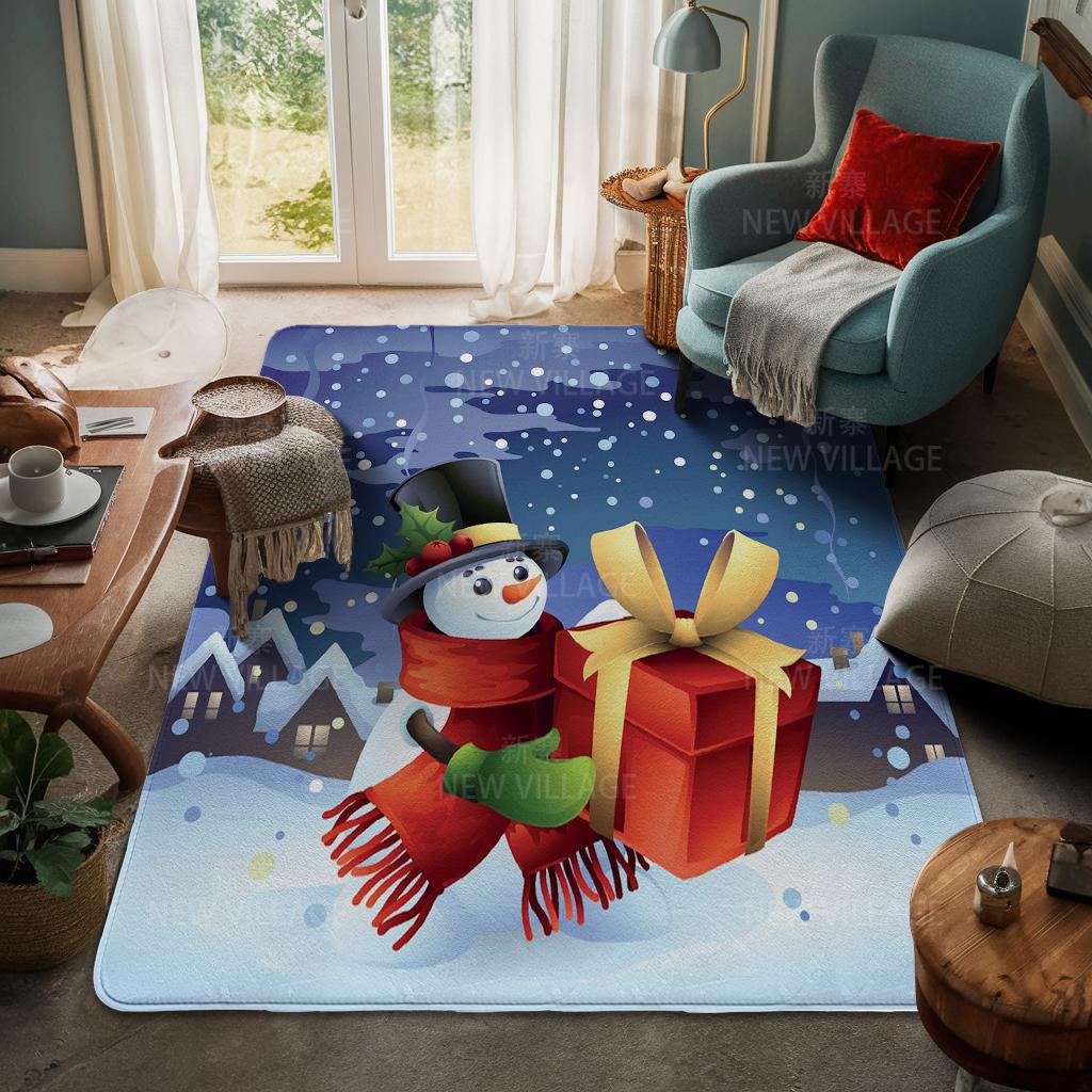 Ковер у входа в дом Домашний коврик у двери Гостиная Ванная Комната Ноги ванная комната Нескользящие коврики с водопоглощением для ванной Счастливого Рождества зима