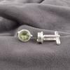 Green Amethyst Gemstone 925 Solid Silver Handmade Men's Jewelry Cufflinks 0.50" CL-4-13