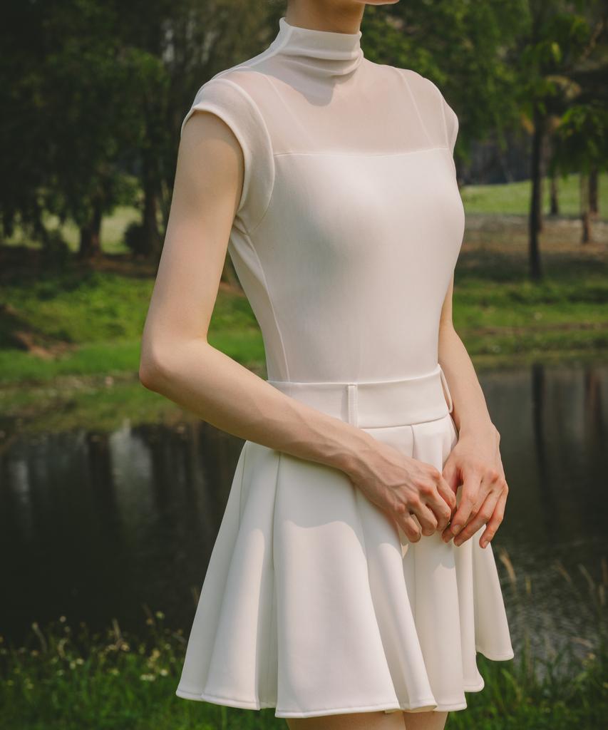 OBER GOLF Soft Mesh Cap Sleeve Base Top (White)