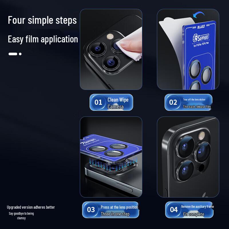 Сапфировая защита объектива камеры для iPhone 16 Pro Max