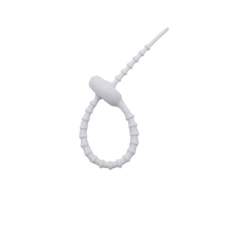 Multicolor TPR Silicone Zip Ties: Elastic Self-Locking, Reusable Cable Organizers & Keychain Pendants.