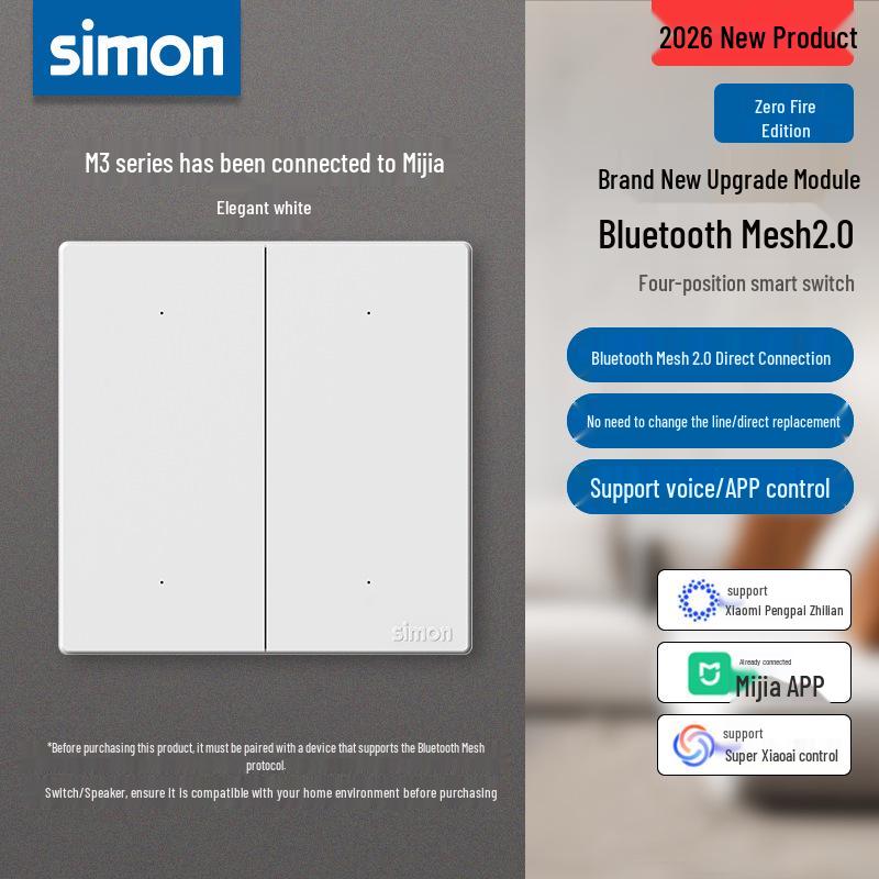 Умный выключатель и розетка Simon M3: Управление голосом, интеграция с приложением Mijia.