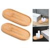 2x Wooden Vanity Tray, Serving Tray Countertop Organizer Holder Soap Bathroom for