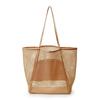 Summer Large Capacity Mesh Tote Bag For Women Simple Hollow Beach Casual Shoulder Bag