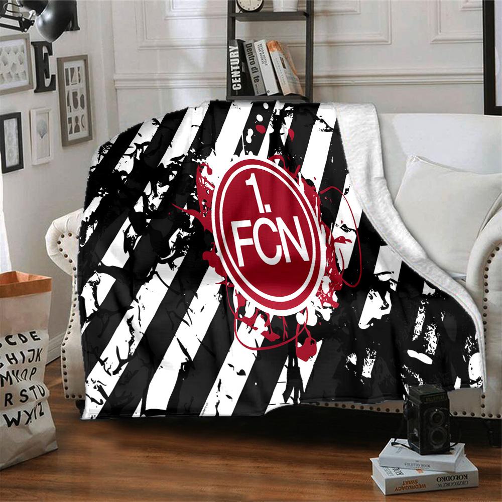 Nurnberg Football Club Flannel Blanket, Soft Polyester, Modern Design, All-Season for Camping, Travel, Gifts for holidays or birthdays