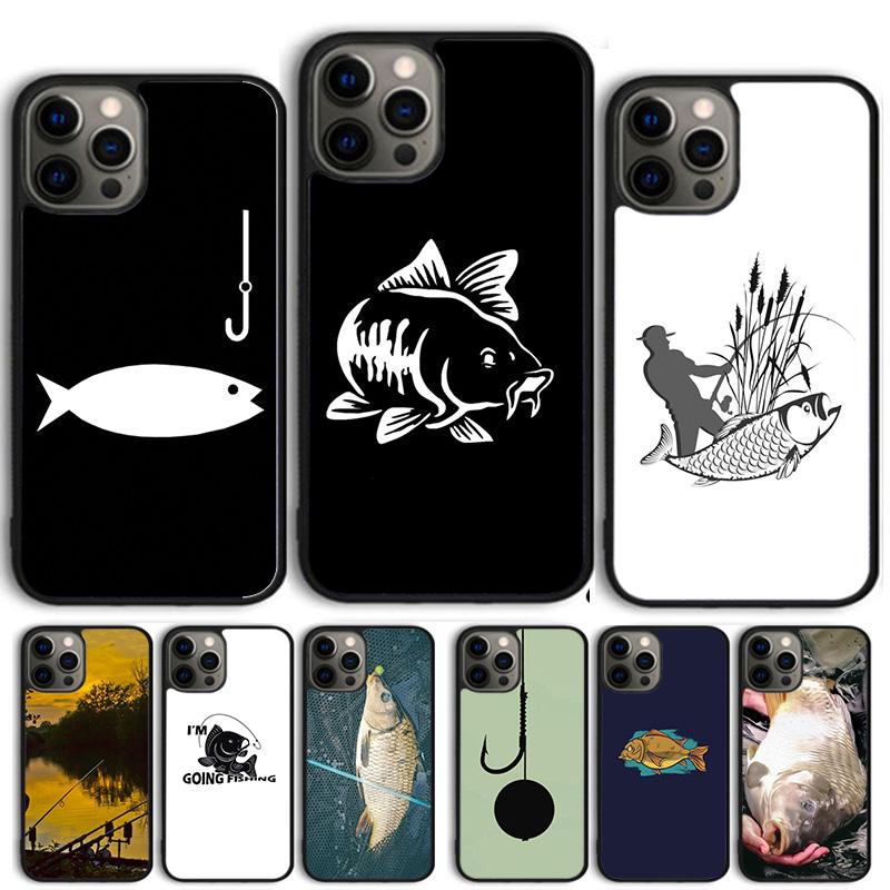 Fish Fishing Carp Phone Case For iPhone 17 Air 14 15 16 13 12 Cover For Apple 14 15 16 Pro Max Plus Coque
