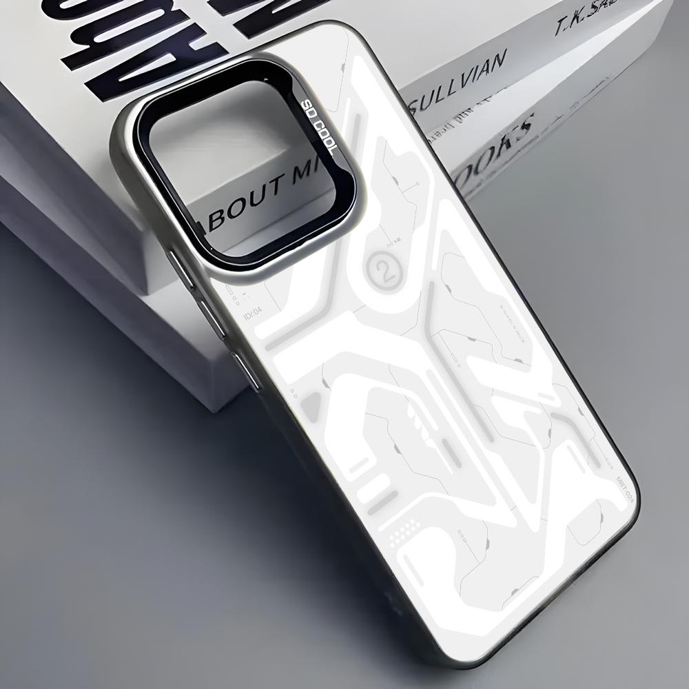 Крутой Мех Механический Кибер Чехол Для Телефона Для iPhone 16 15 14 13 12 11 Pro Max Серый Черный Матовый Лазерный Металлик Аврора Funda