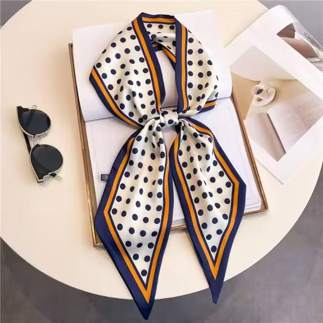Thin and narrow chain, silk scarf, small and long women's spring and autumn fashion versatile, foreign style scarf with shirt, suit, new strap bag