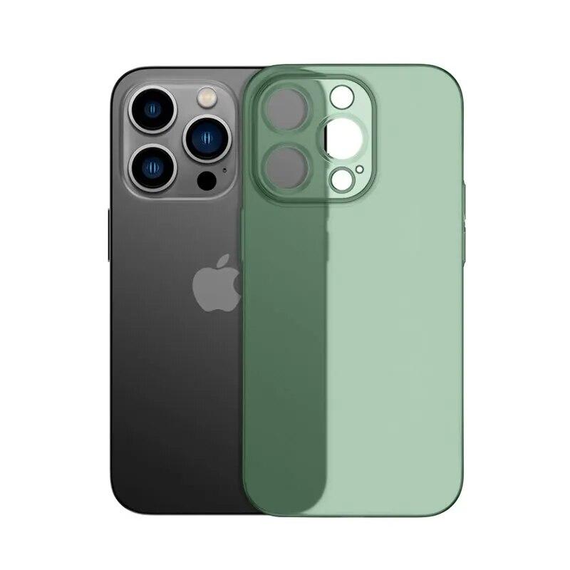 Ультратонкий матовый жесткий чехол 0,3 мм для iPhone 15 Pro 14 Plus 13 12 Mini Pro Max, прозрачный тонкий, полная задняя крышка, чехол из полипропилена