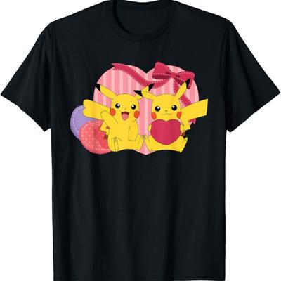 Pokémon - Футболка с Пикачу и Пикачу в косплее с сердечками на День святого Валентина