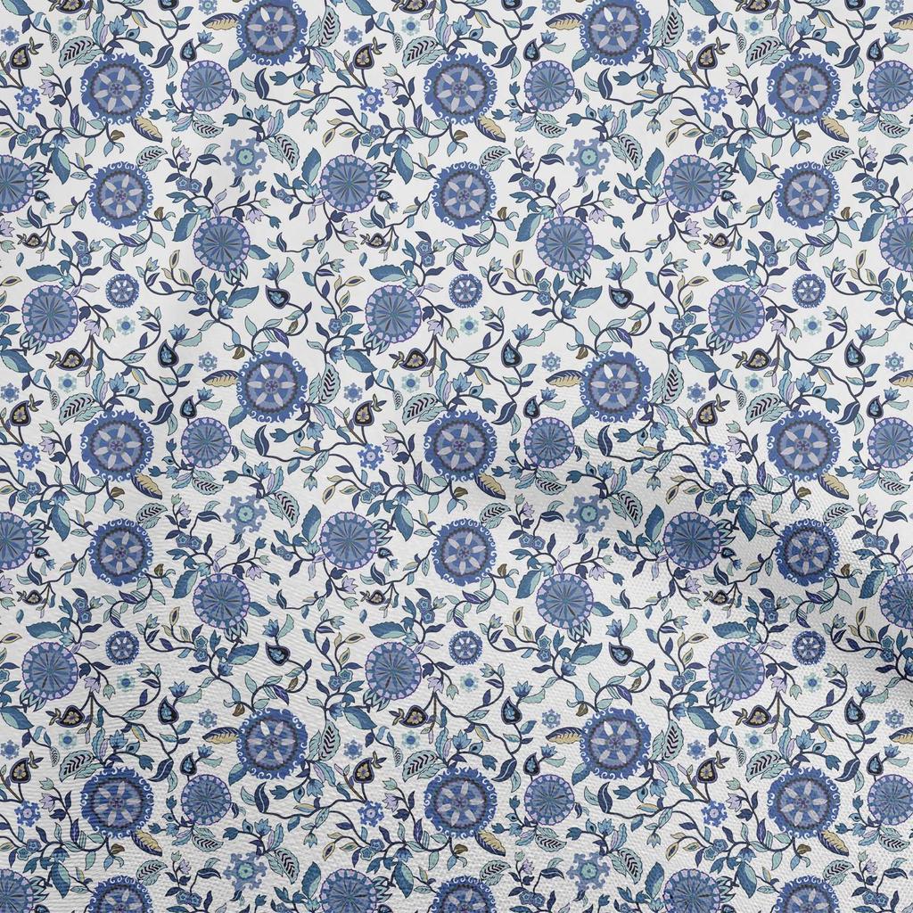 oneOone Cotton Flex Gray Fabric Asian Suzani  Dress Material Fabric Print Fabric By The Yard 40 Inch