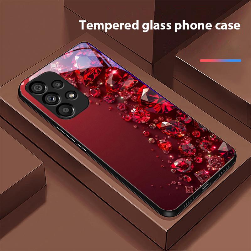 Полностью бриллиантовый чехол для телефона Samsung Galaxy S10 20 Plus 21 FE 22 23 24 FE 25 Ultra, черный, из закаленного стекла, твердый