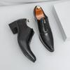 2025 New Elevator Shoes for Men Zip High Heels Formal Leather Black Men Loafers Dress Shoes Brown Man Heightening Shoes