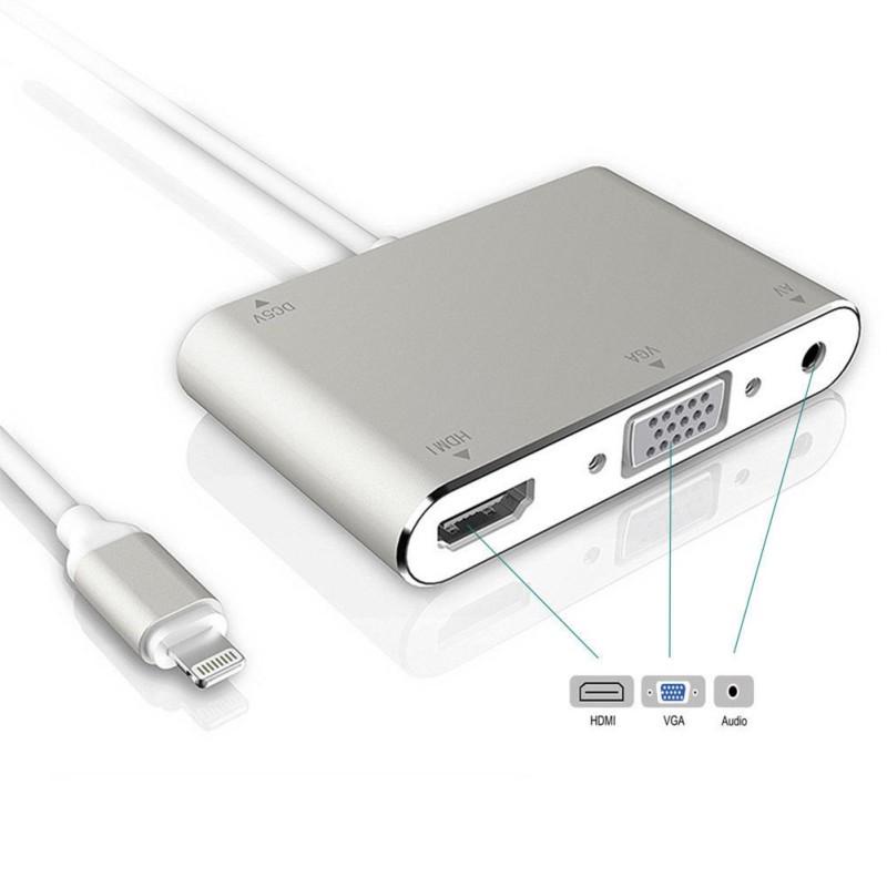 Конвертер для Lightning в HDMI VGA AV Jack аудио ТВ адаптер кабель для iPhone X iPhone 8 7 7 Plus 6