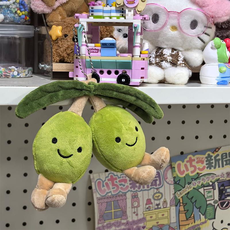 Плюшевый кулон в виде боба-глаза, оливково-зеленый, женский, милый, имитация, плюшевый кулон, брелок для ключей, мягкие плюшевые игрушки, брелок для рюкзака