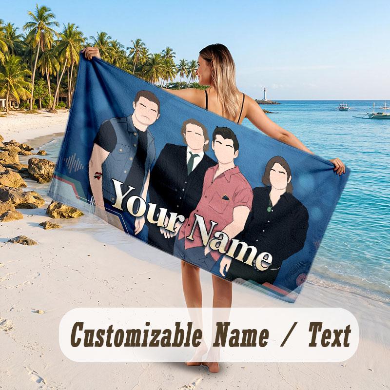 Custom Name Large Beach Towel,Arctic Monkeys Quick Absorbent Towel For Outdoor Travel Poolside