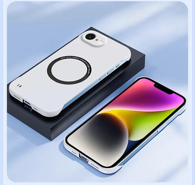 Чехол для Magsafe Magnetic Frameless Case для iPhone 16 E 16 Pro Max Hard Matte Wireless Charging Back Cover Shell для Apple 16 Pro Max Capa Cover