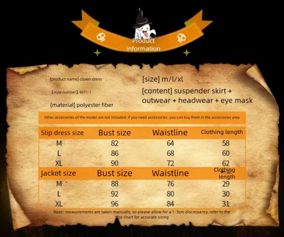 Halloween Joker Clown Cosplay Costume Set Circus Jokers Dress for Women Girls Halloween Carnival Party Costumes