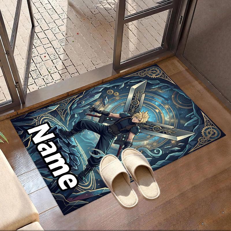 Custom Name Personalized Final Fantasy Print Carpet, Versatile Home Decor Rug, for Playroom, Apartment, Balcony, Entryway, Hallway Gift