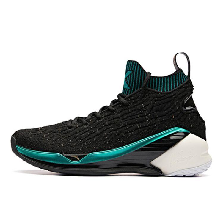 Anta KT4 Comfortable Non-Slip Wear-Resistant High-Top Basketball Shoes Men Sneakers Black Green 11911101-1