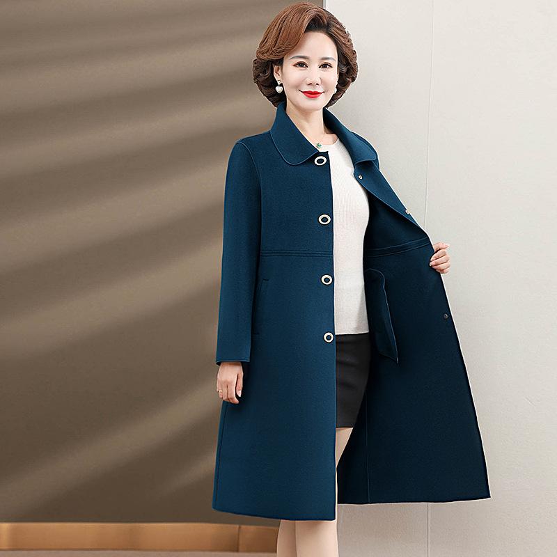 Double-sided woolen coat, new foreign style autumn and winter age-reducing fashion woolen coat, women's medium and long mother coat