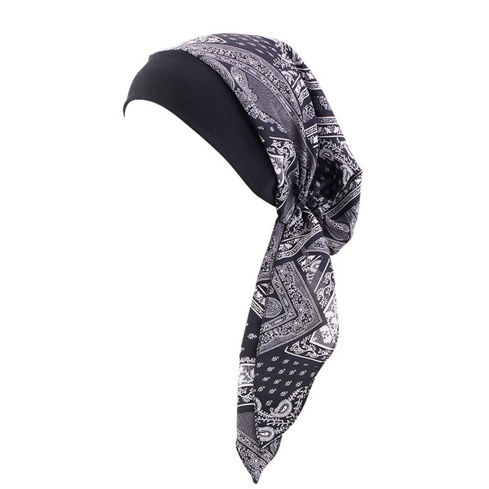 Women Pre-Tied Headwear Chemo Hat Hair Loss Cap Turban Hat Cancer Head Scarf Muslim Hijab