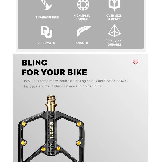 Jawbone MTB Велосипедные Педали Горного Велосипеда Плоские Педали Алюминиевые 9/16" Герметичный Подшипник Легкая Платформа Велосипедные Аксессуары