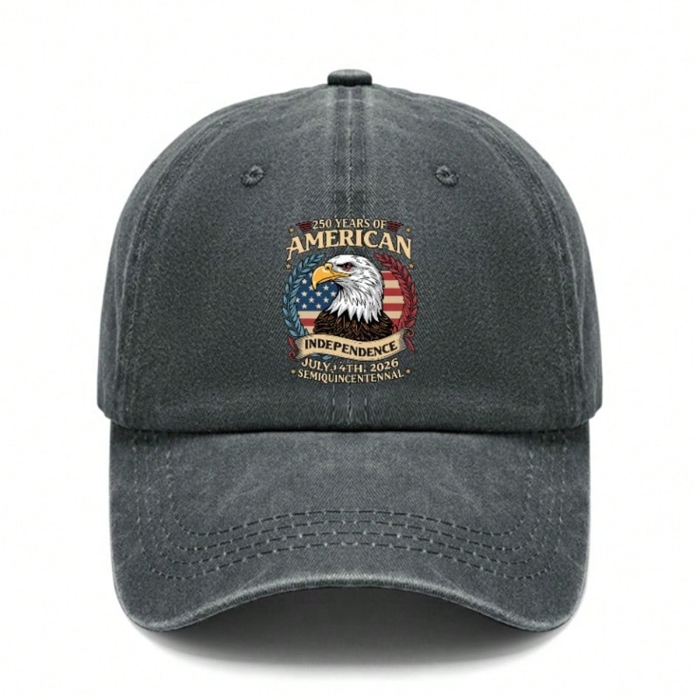 [American Independence Baseball Hat] Unisex 250Th Anniversary Eagle & Flag Print Lightweight Adjustable Polyester Patriotic Casual Outdoor Sports Cap