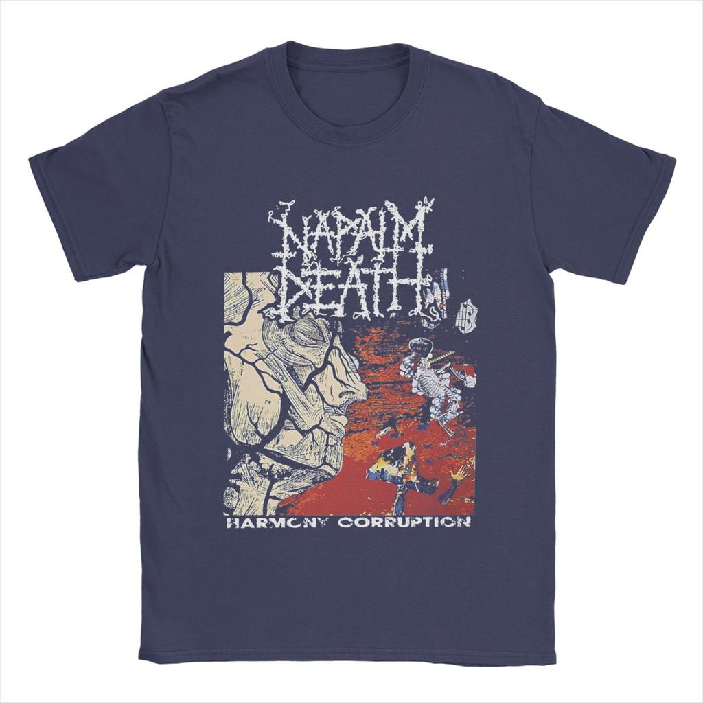 Футболка Napalm Death для мужчин, винтажная футболка с логотипом группы из чистого хлопка, с круглым вырезом и коротким рукавом, размеры 4XL 5XL, топы