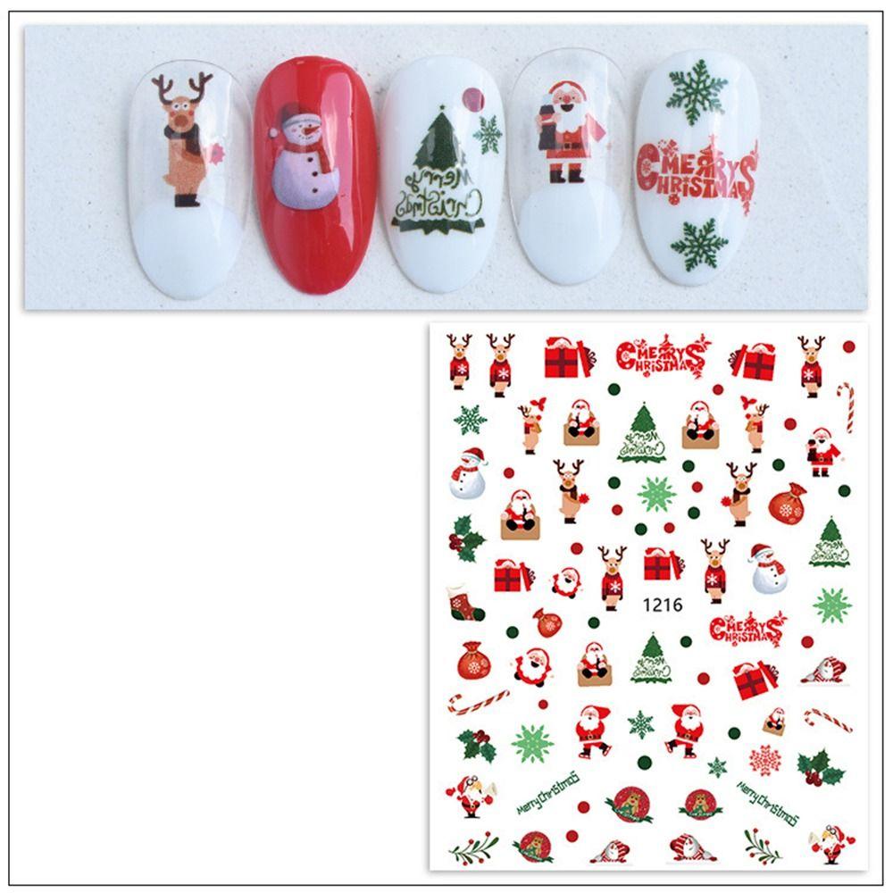 Nail Salon Santa Claus New Year Decals Manicuring Foils Christmas Nail Art Stickers Nail Decoration