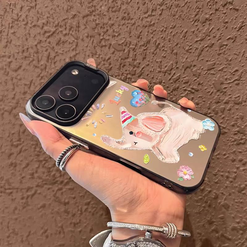 Чехол для телефона iPhone 17 16 15 14 13 12 11 Pro Max 17 Air 16E XR XS X 7 8 Plus Масляная живопись Слон Ударопрочный силиконовый чехол