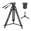 MagicLine Aluminum Video Camera Tripod with Fluid 2 Pan Bar 2 and Telescoping 22 Lbs Max Load Capacity for and Sony DSLR Camcorders 70.9" Heavy-Duty