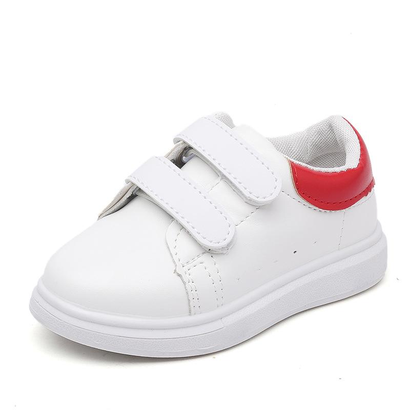 Весенняя детская обувь Tide, детская спортивная обувь, маленькие белые туфли на липучке для девочек, повседневная детская обувь для доски