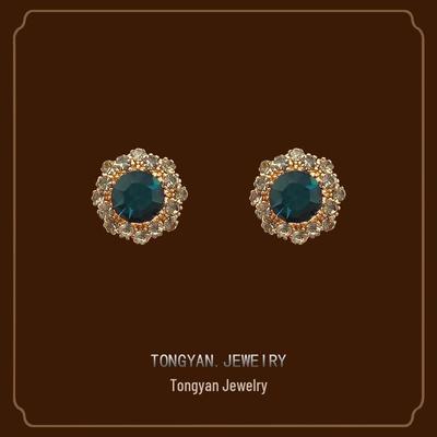 Высококлассные винтажные клипсы с сапфирами для женщин, не требующие прокола, Осень/Зима 2023