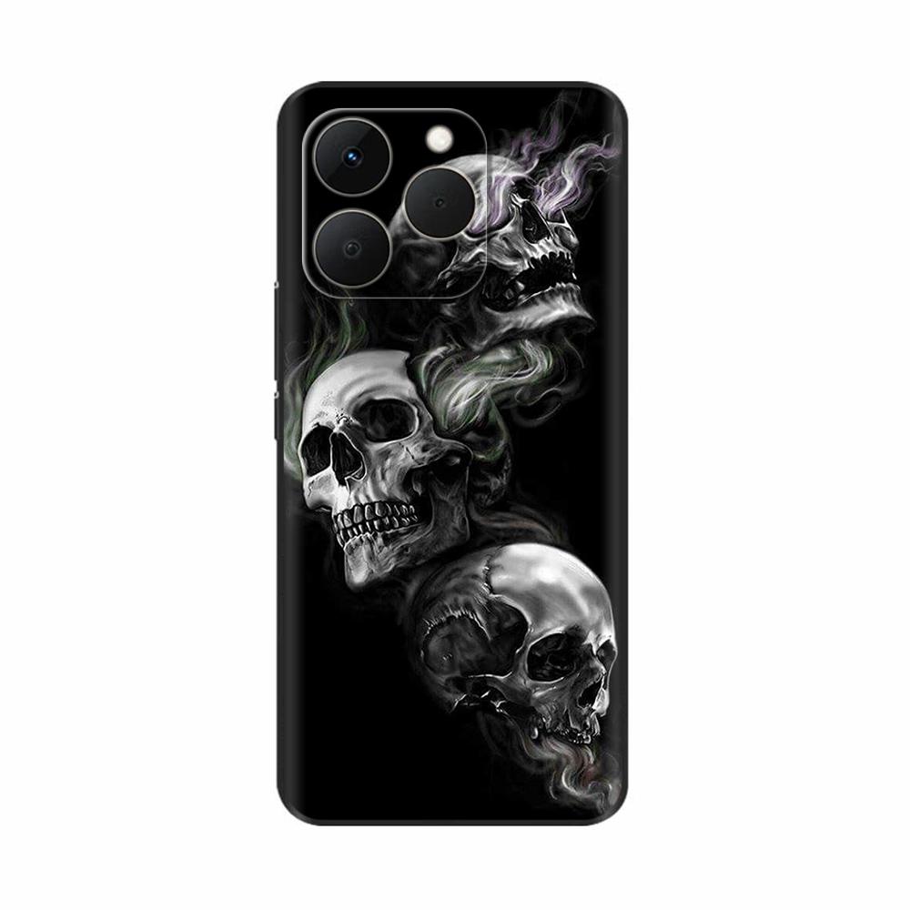 Для Realme 15T 5G Чехол Мягкий Силиконовый Бампер Мультяшный Цветок Череп Рисунок Задняя Крышка Для Oppo Realme 15T 15 T Чехлы Для Телефона Funda