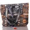 Strandtasche mit Snake Print und Reißverschluss