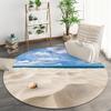 Роскошный пляжный живописный приморский узор, напольные коврики круглой формы, коврик для кухни, прихожей, коврик для спальни, гостиной, мягкий ковер, нескользящий коврик