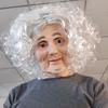 Хэллоуин Реалистичная маска Старушки с париком Карнавальная вечеринка Головной убор Беловолосый Старик Женщина Латексная маска с подвижным ртом